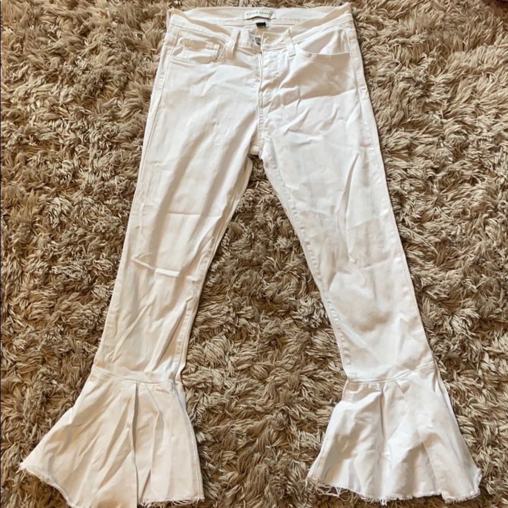 Flying monkey flare white jeans